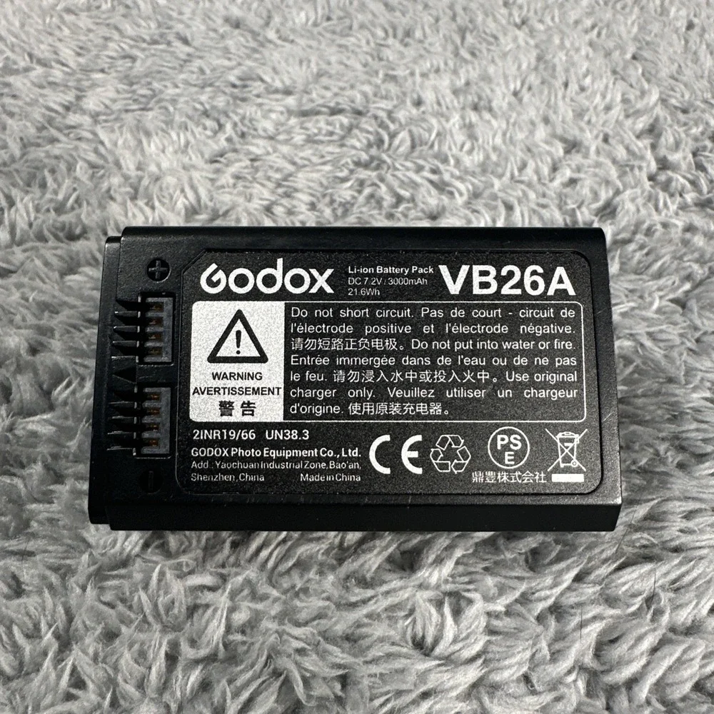 Godox VB26A 3000mAh Li-ion Battery For V1 V860III Flash Tested Working